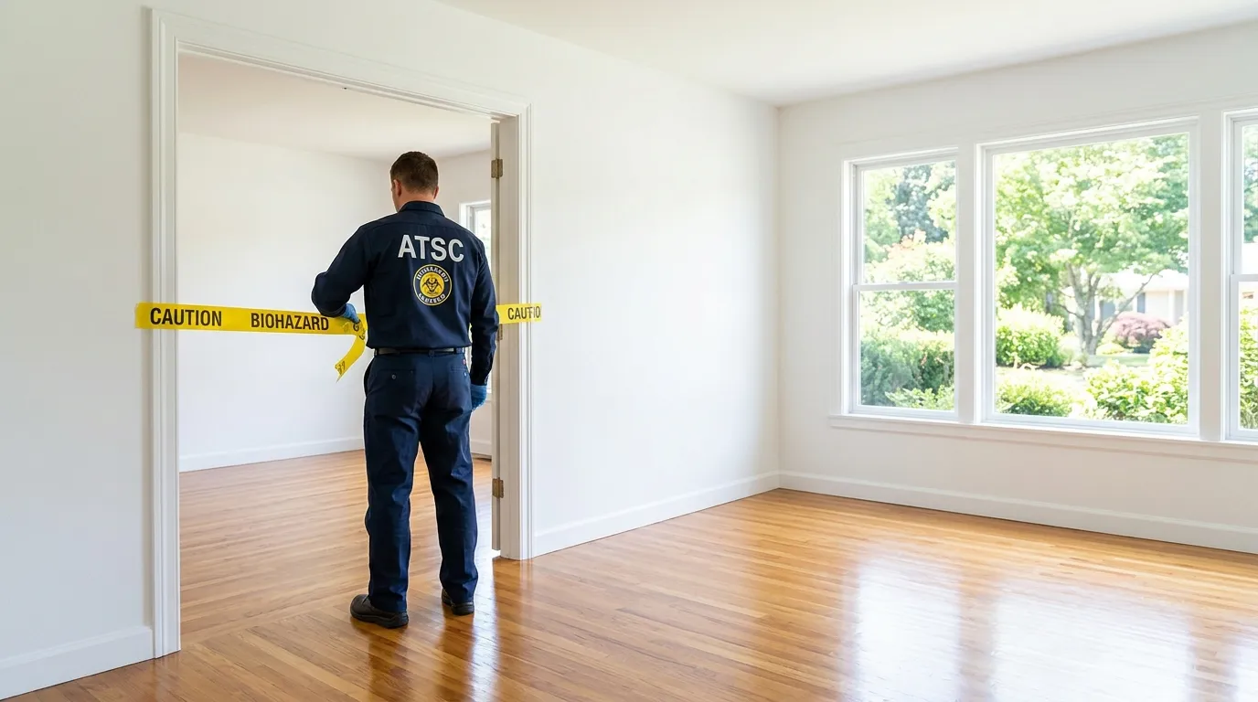 Certified biohazard cleanup crew performing Trauma Scene Cleanup in South Oroville